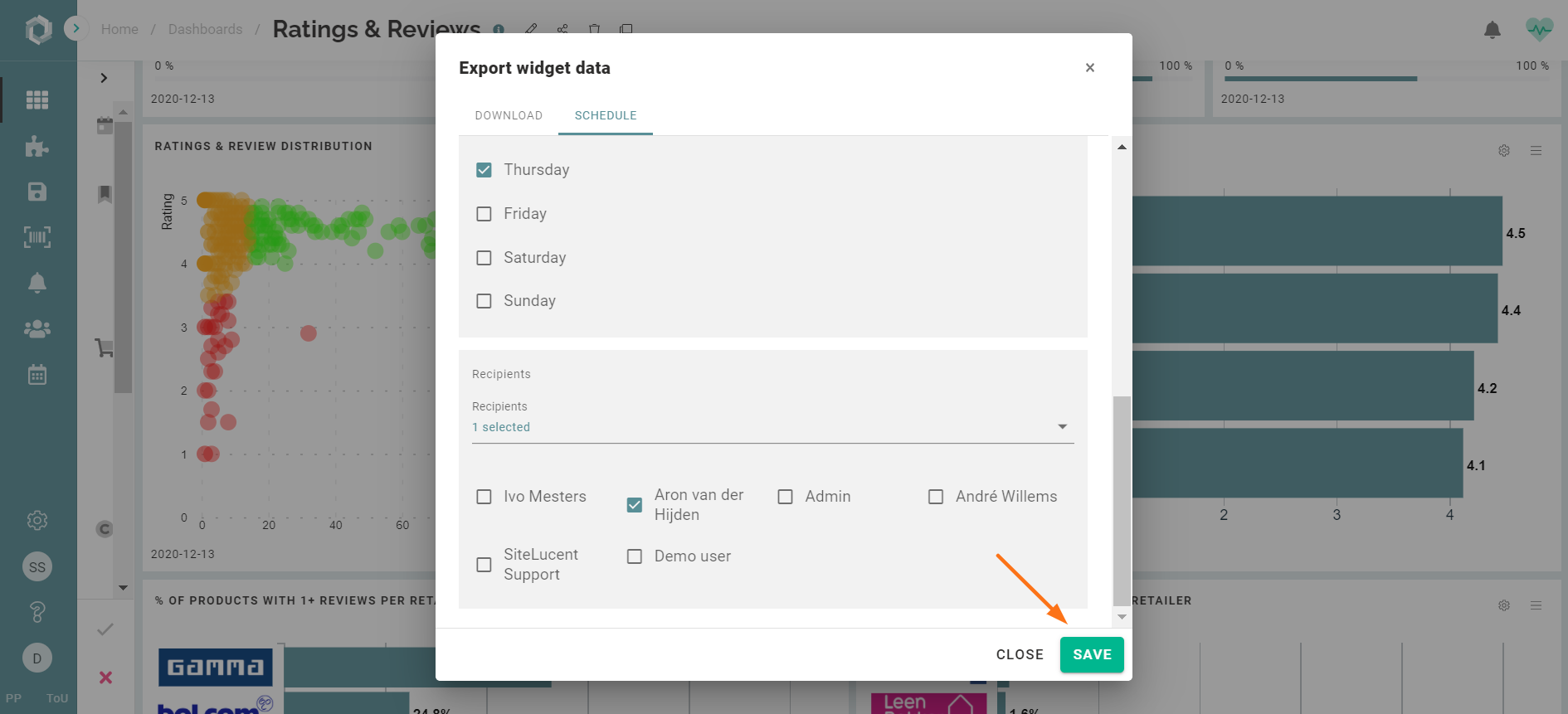 automatic monthly data export ecommerce